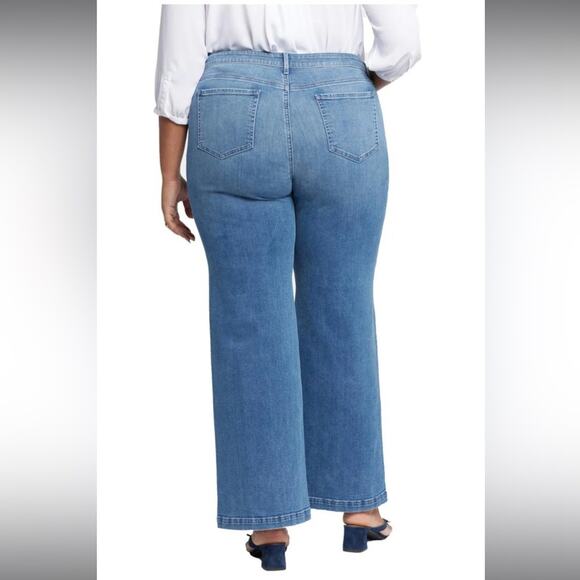 NYDJ Teresa Stretch Cotton Wide Leg Jeans in Sweetbay Wash Size 16 - Picture 5 of 12